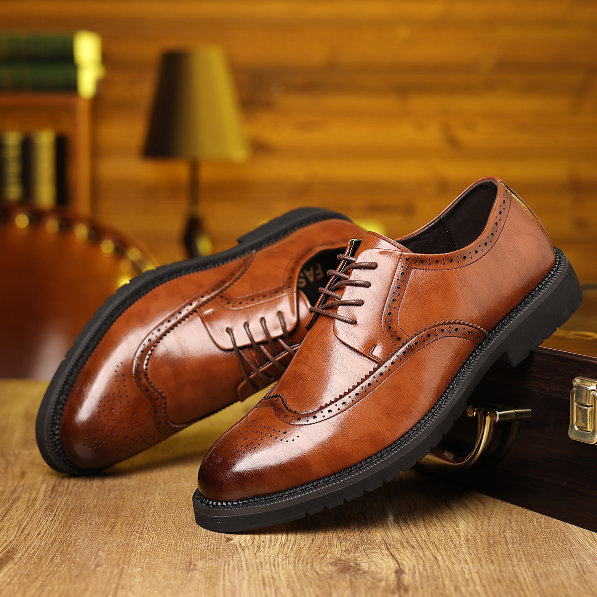 Bristol Brogue Leather Dress Shoes