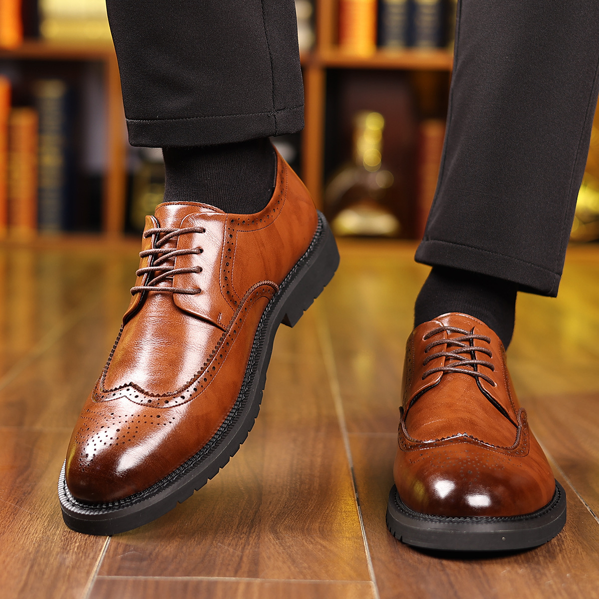 Bristol Brogue Leather Dress Shoes